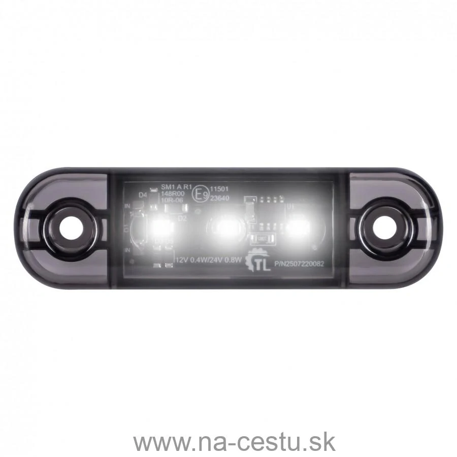 Obrysové svetlo 3LED 12/24V tmavo biele