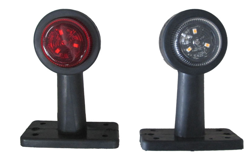 Pozičné LED (tykadlo) gumové - červeno / biele, 12-24V, ECE