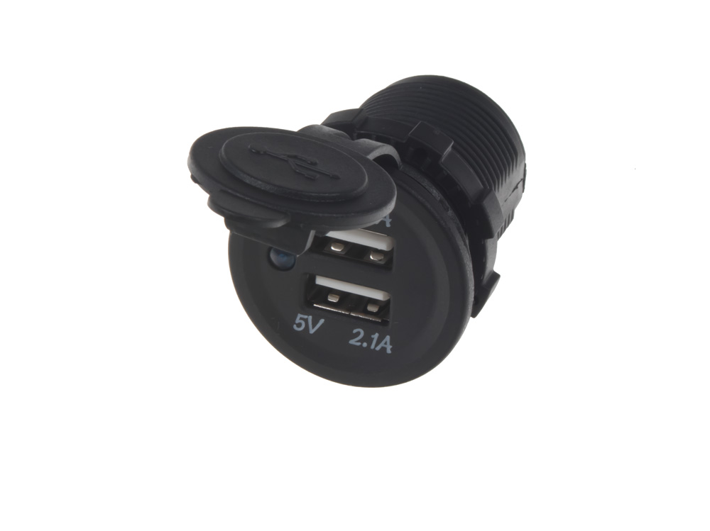 2x USB zásuvka červené podsvietenie