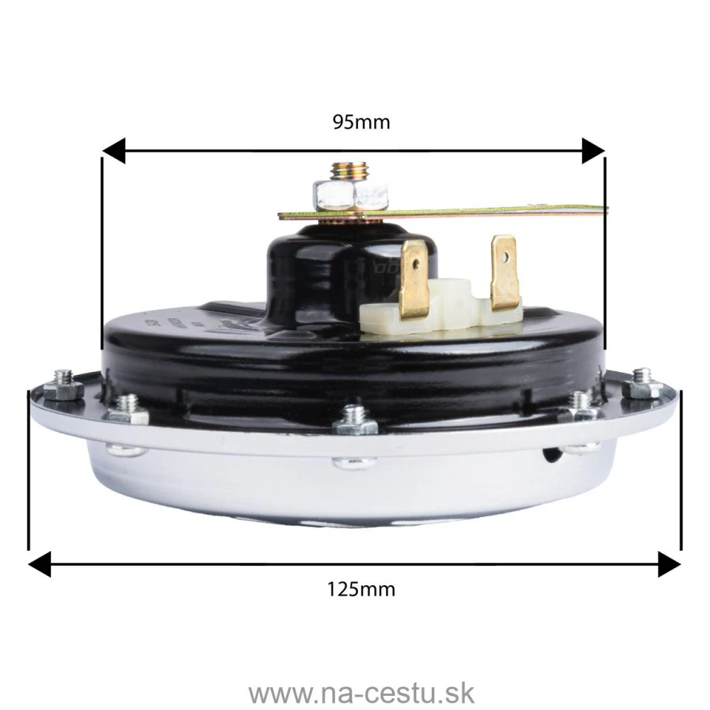 2 ks Signalizácie /klaksón/ chróm 125 mm 12V