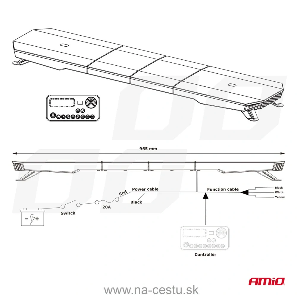 Svetelná lišta LED 132 LED 965mm AMIO-03343